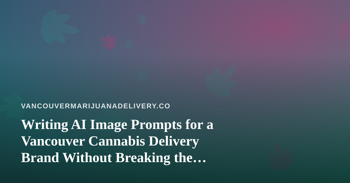 Writing AI Image Prompts for a Vancouver Cannabis Delivery Brand Without Breaking the Rules